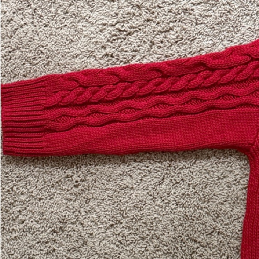 H&M Rich Red Cable Knit Chunky Turtleneck Sweater - Picture 4 of 10